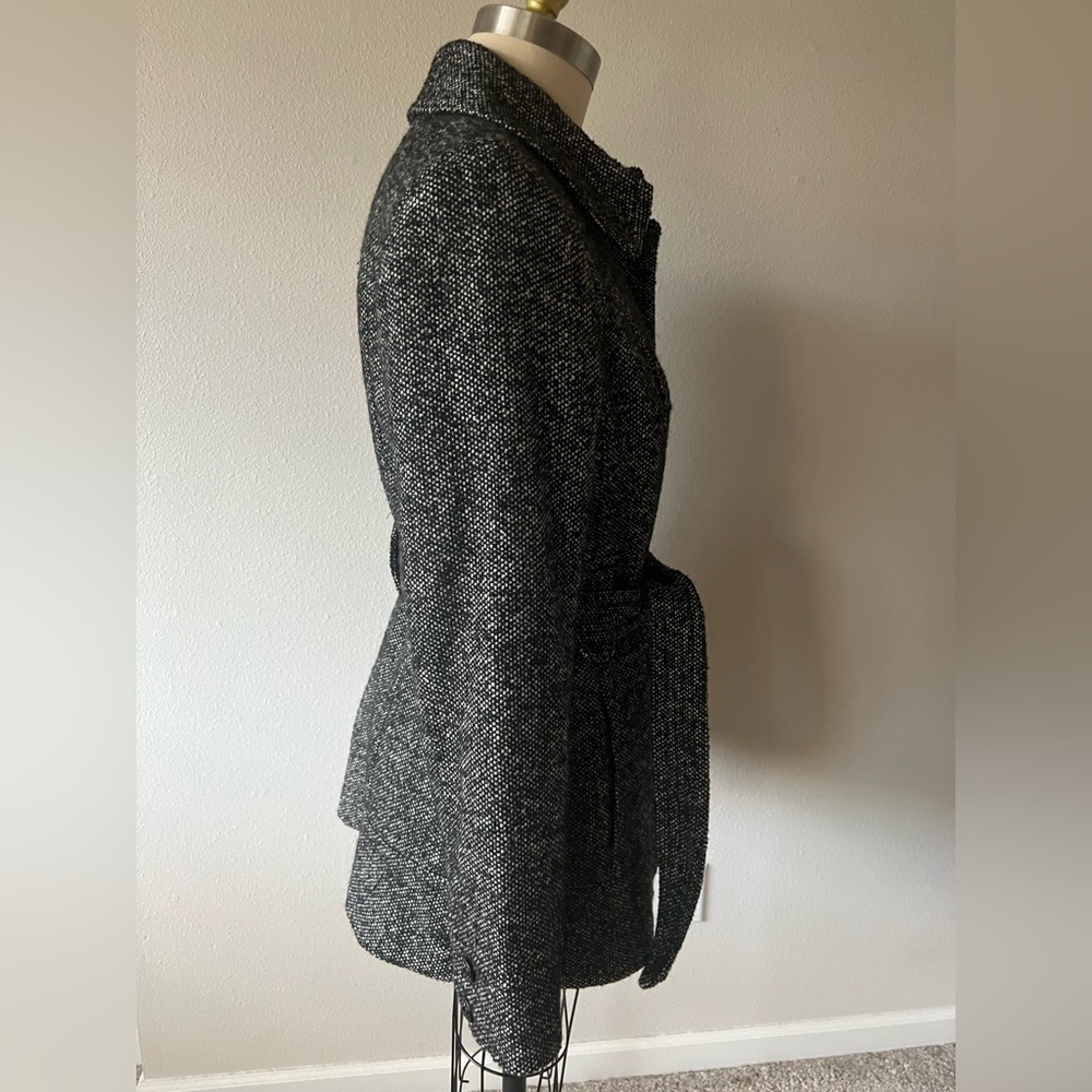 Kensie Black and White Tweed Trench Coat 🧥 - Picture 9 of 15